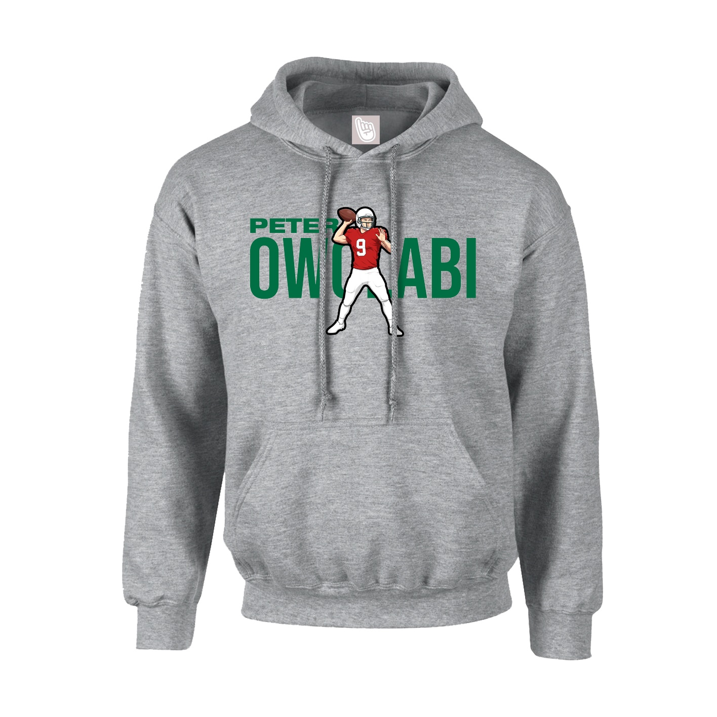 Youth Hoodie — Player Name in Grey