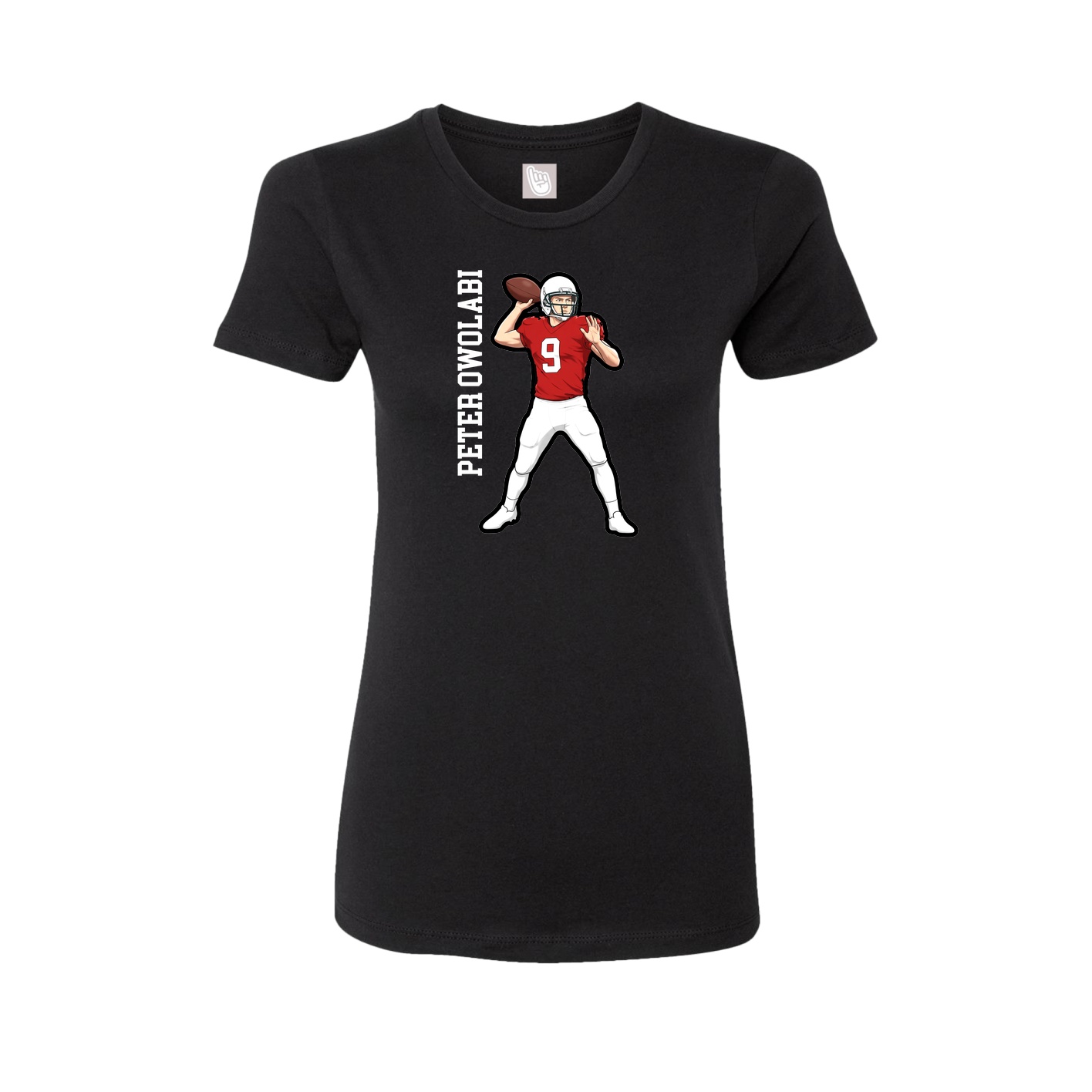 Fitted Women's Tee — Name Vertical in Black