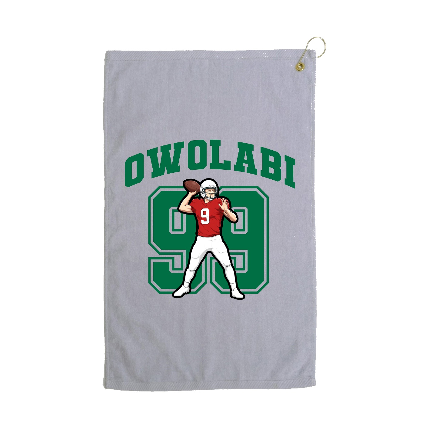 Golf Towel — Number in Grey