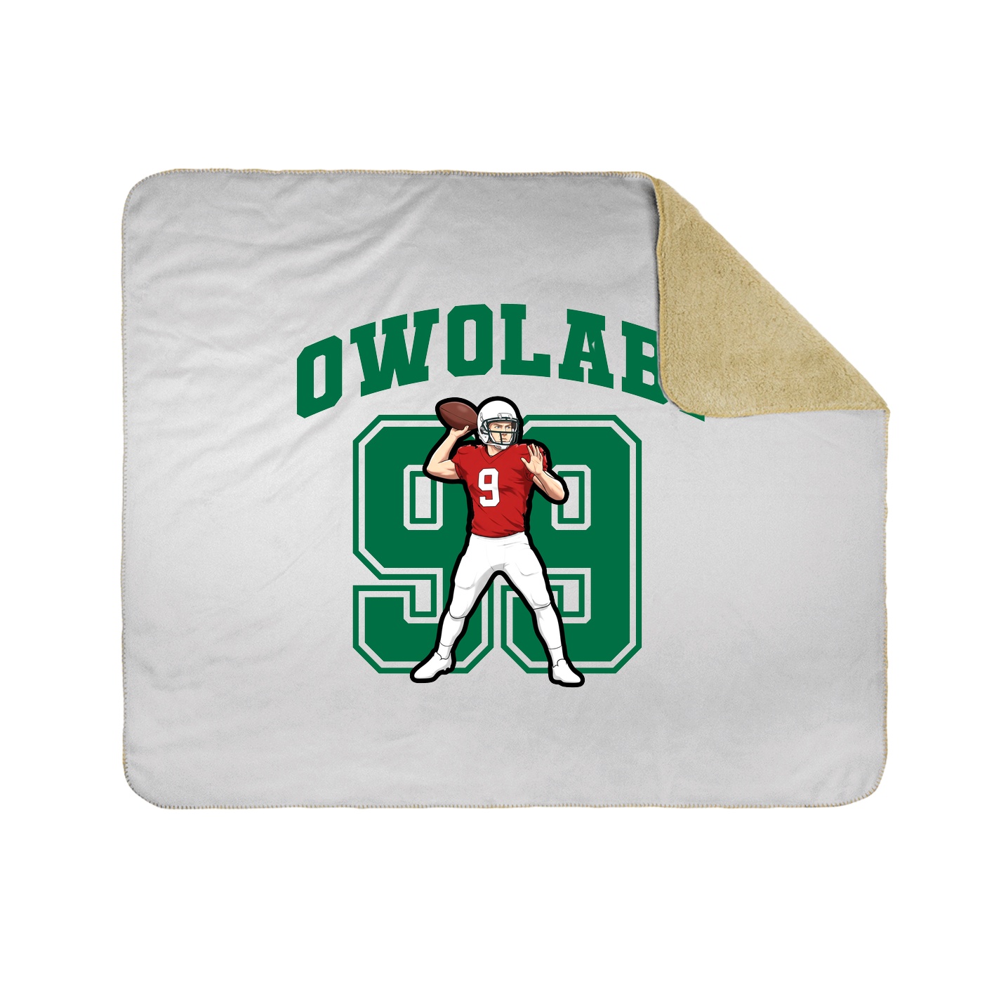 Throw Blanket — Number in White