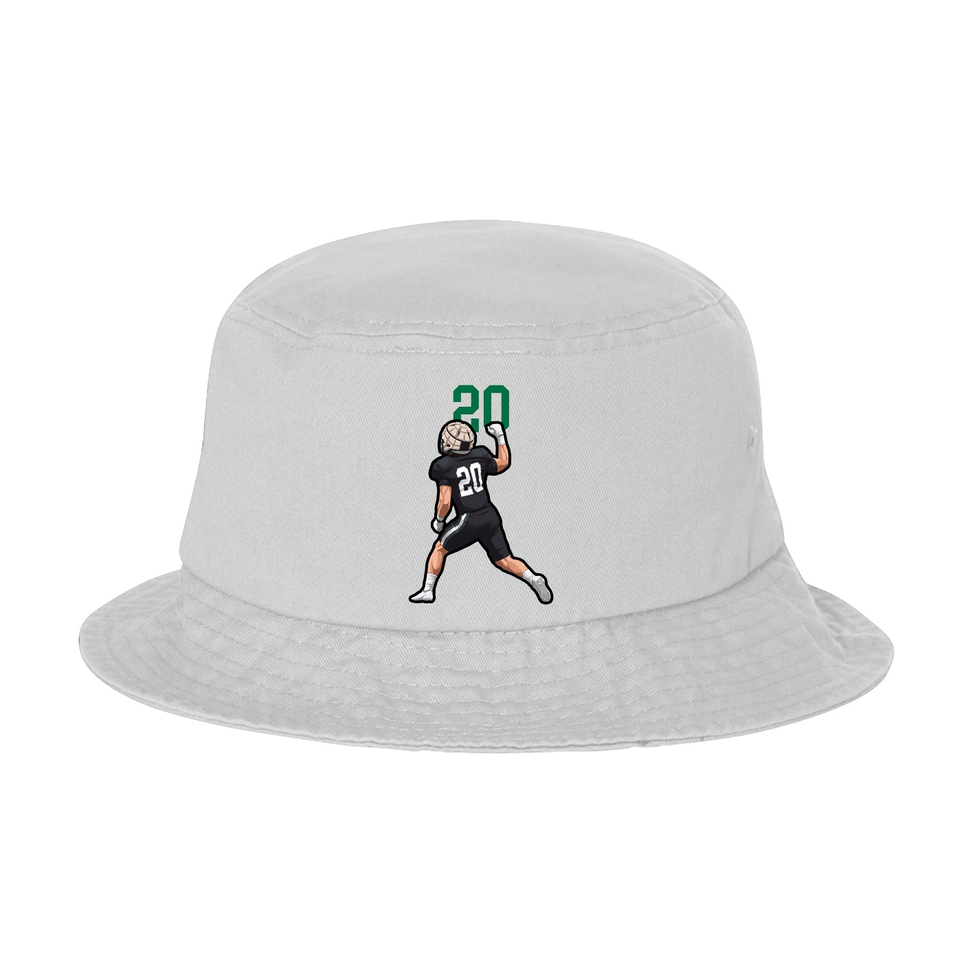 Bucket Cap — Number Top in White