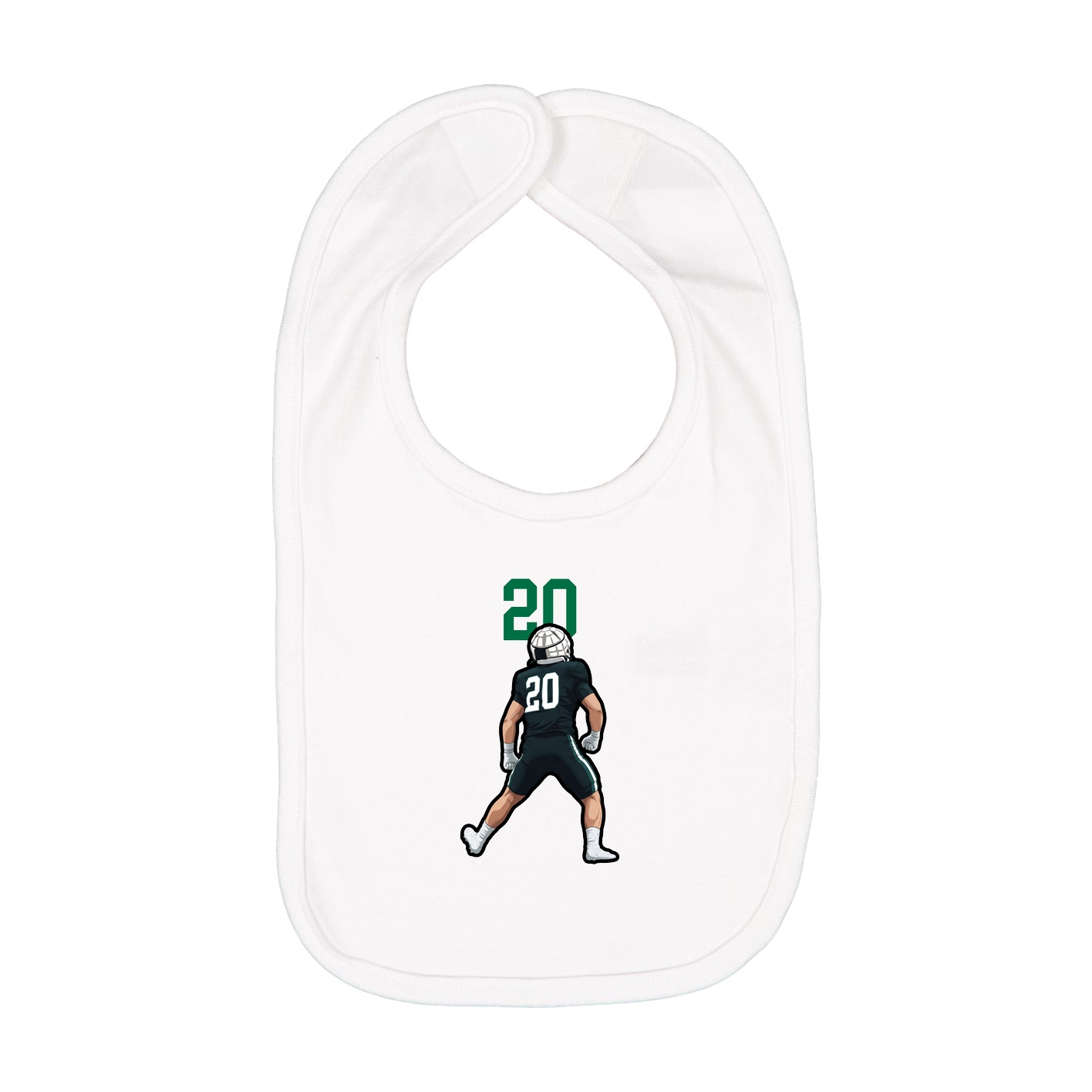 Infant Bib — Number Top in White