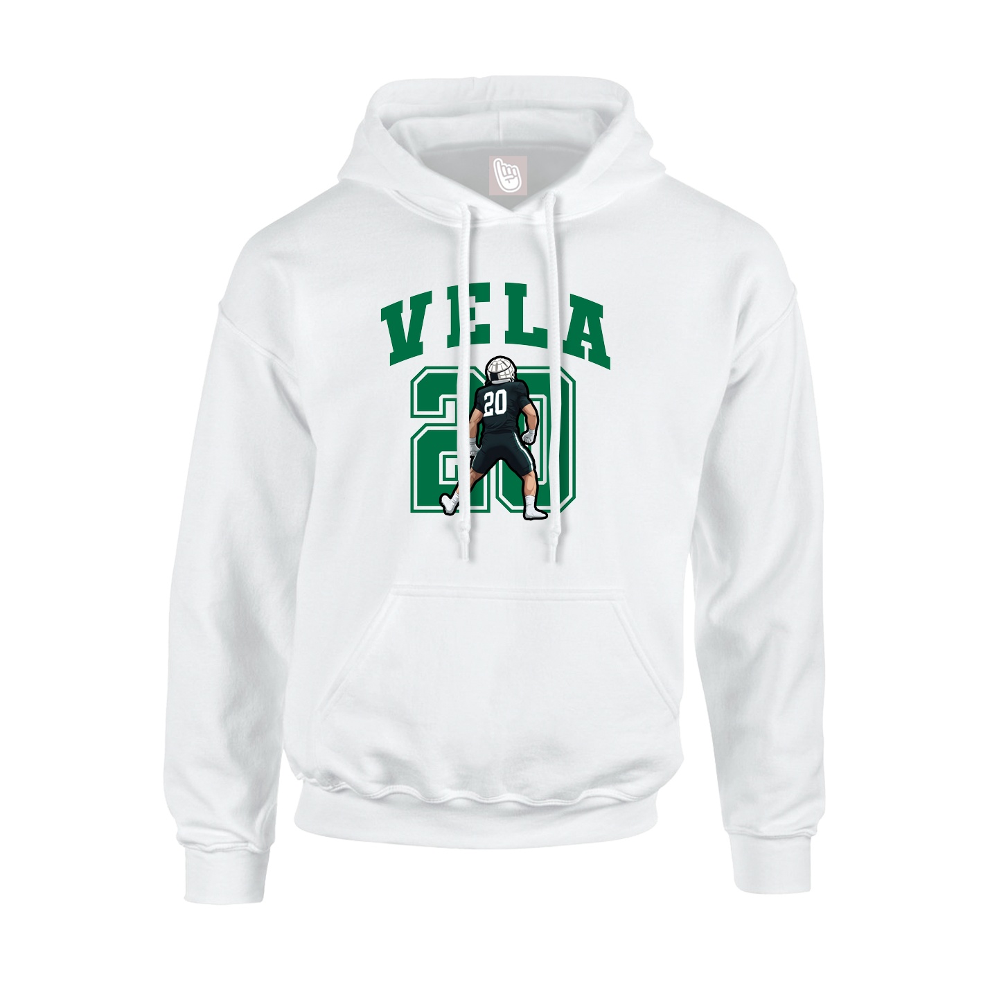 Youth Hoodie — Number in White