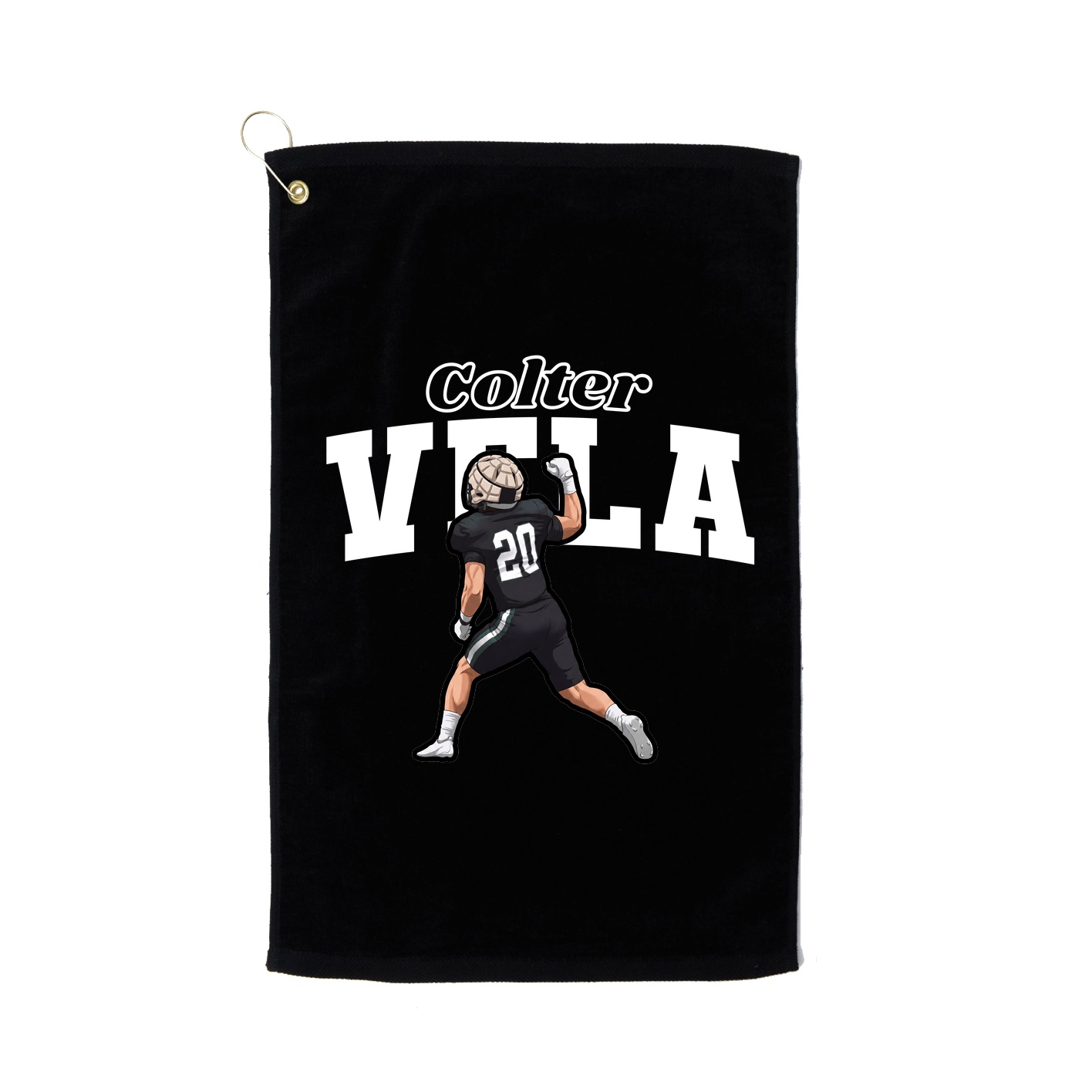 Golf Towel — Name Arch in Black