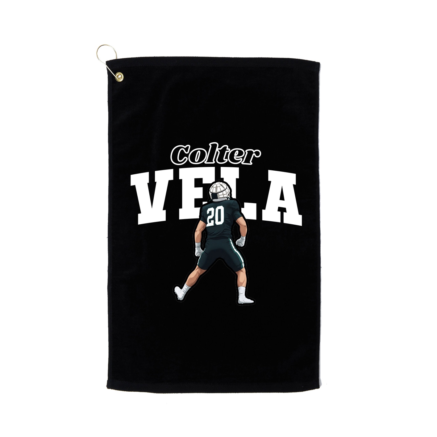 Golf Towel — Name Arch in Black