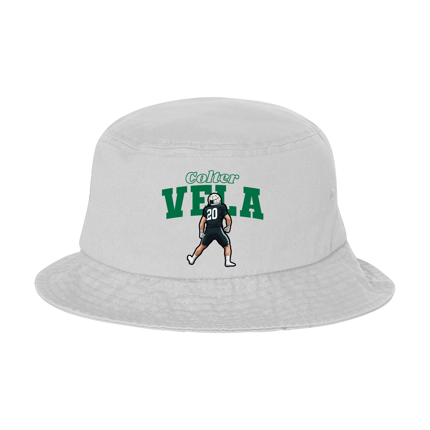 Bucket Cap — Name Arch in White