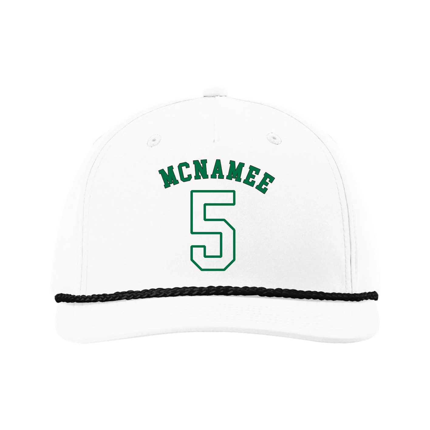 Five-Panel Classic Rope Cap — Shirsey Arch in White