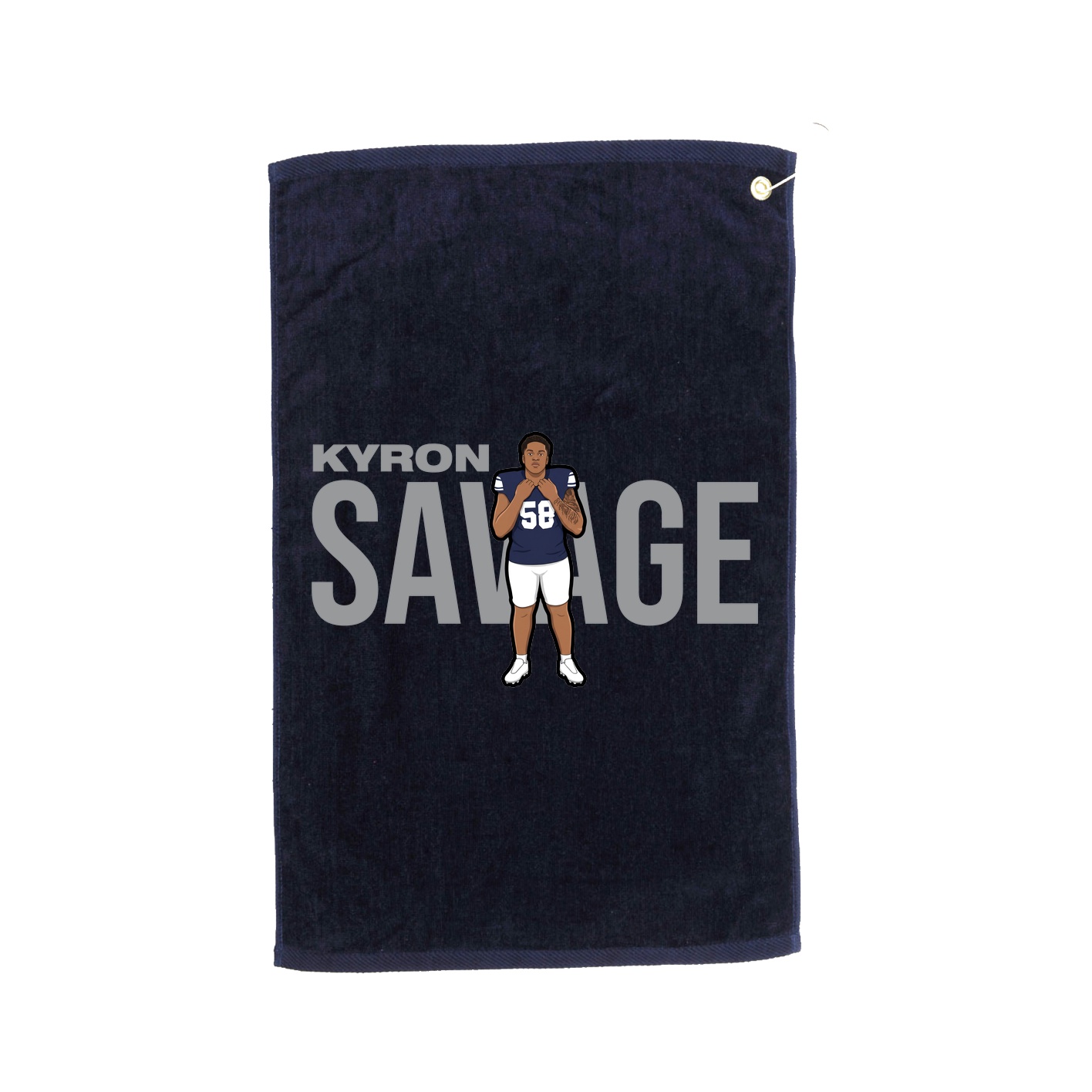 Golf Towel — Player Name in Navy