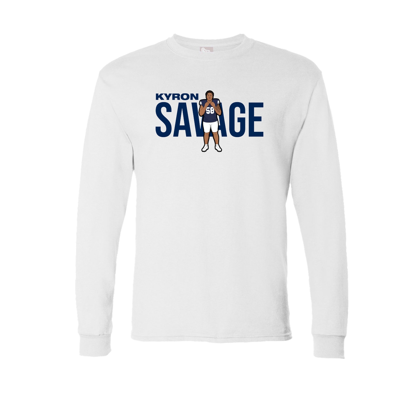Long Sleeve Tee — Player Name in White