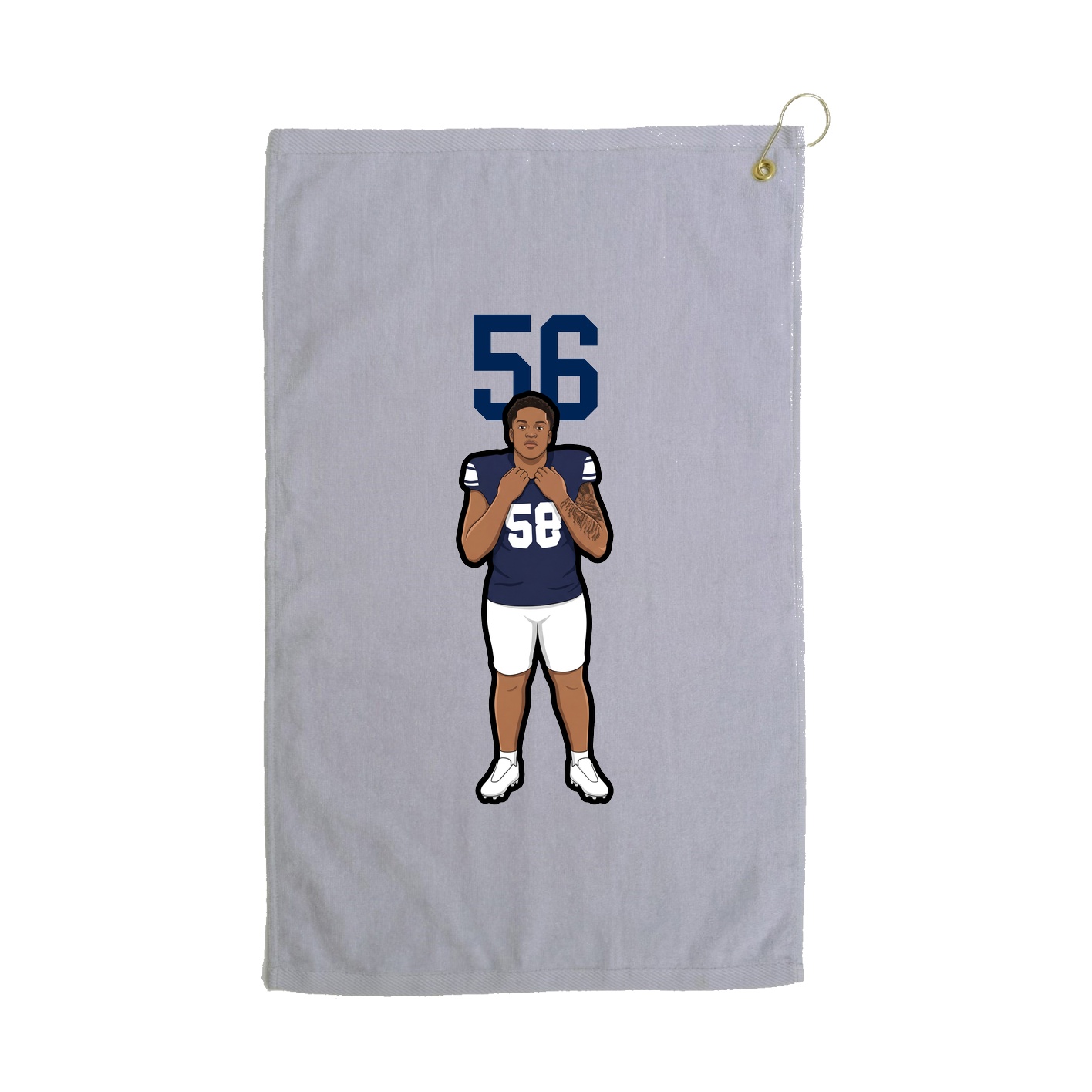Golf Towel — Number Top in Grey