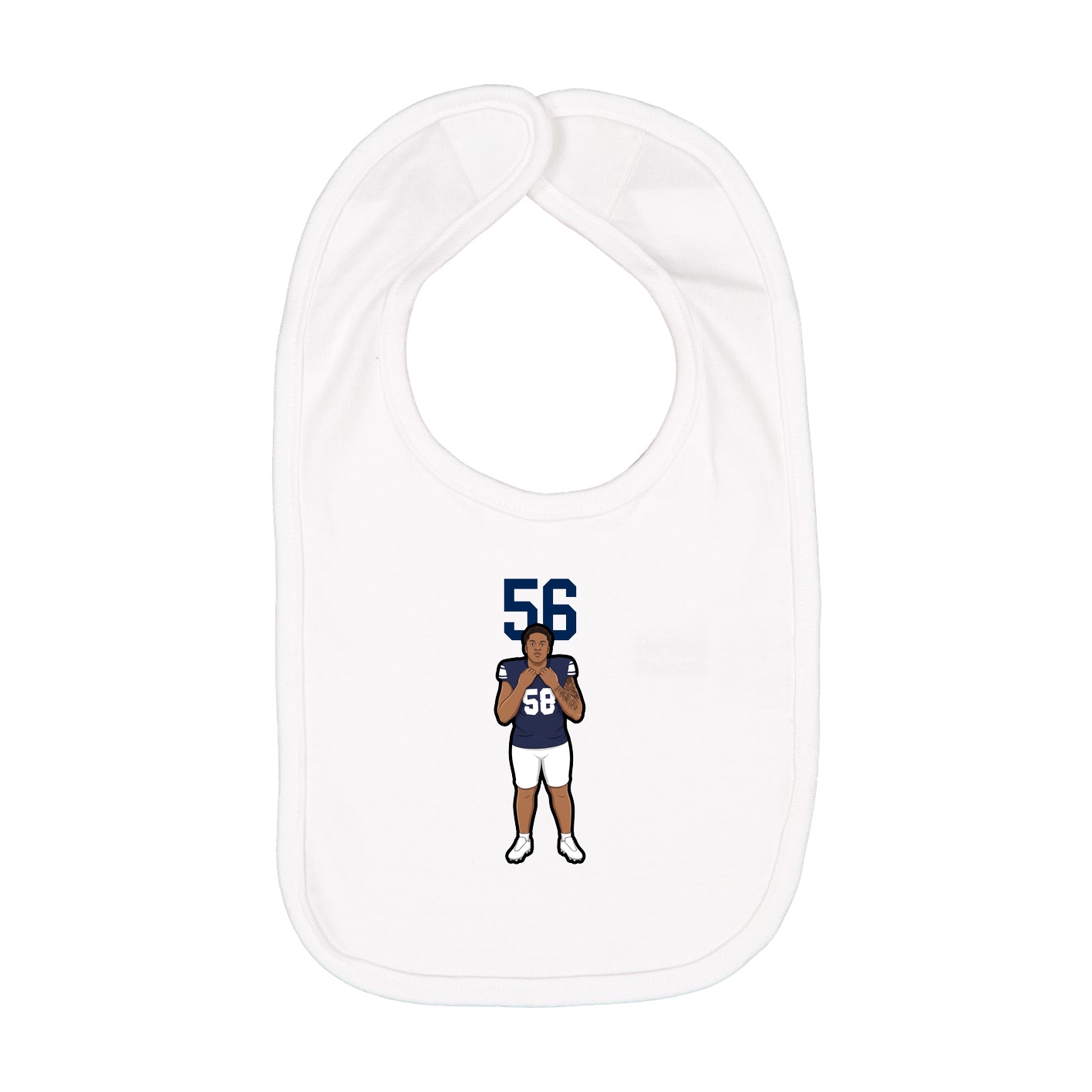 Infant Bib — Number Top in White