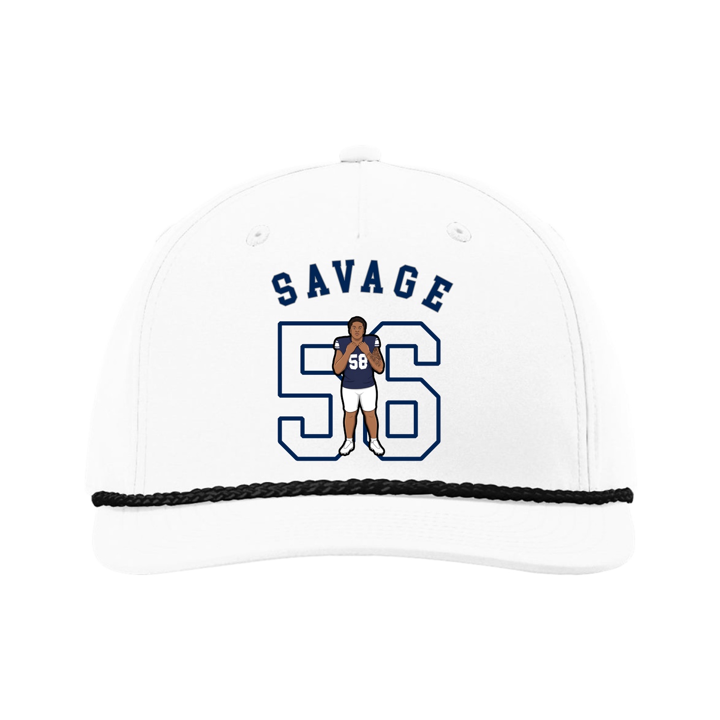 Five-Panel Classic Rope Cap — Shirsey Arch in White