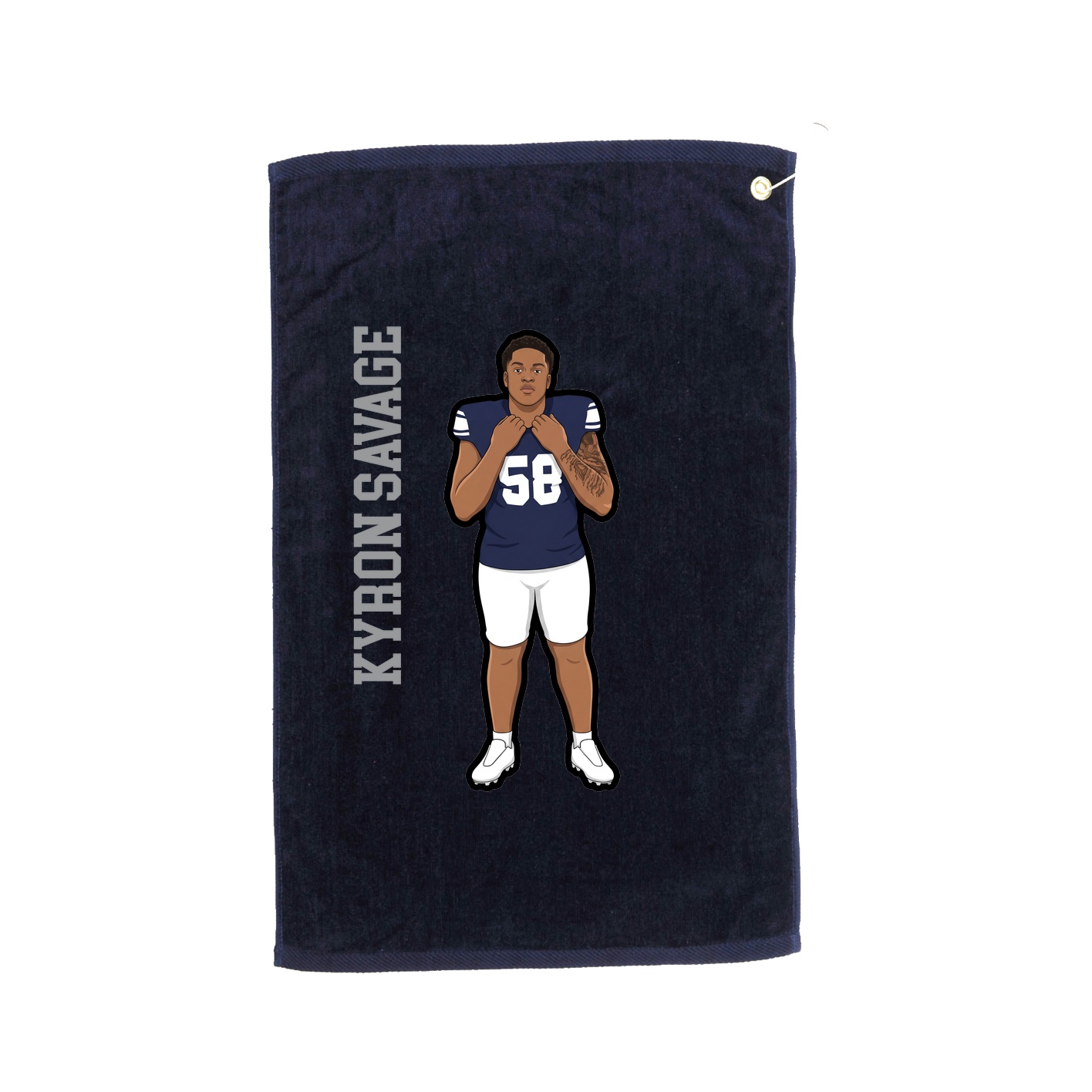 Golf Towel — Name Vertical in Navy