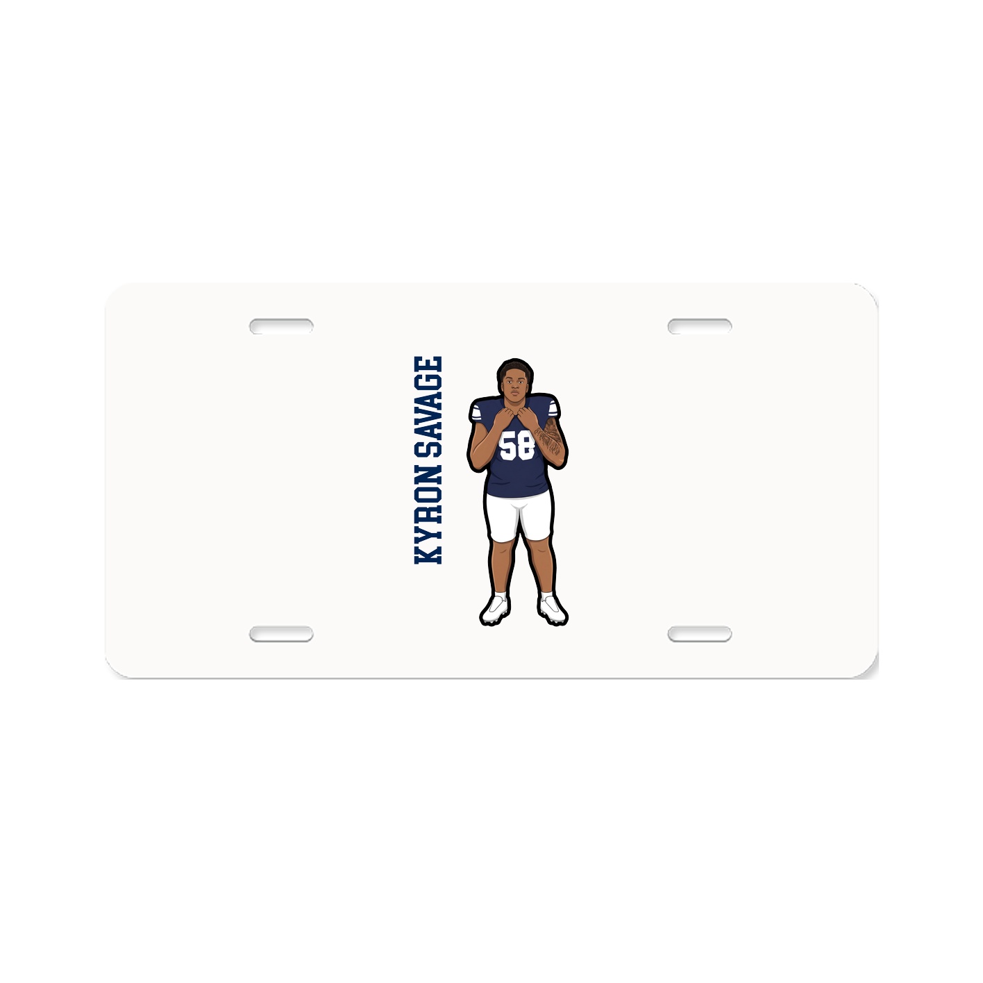 License Plate — Name Vertical in Classic