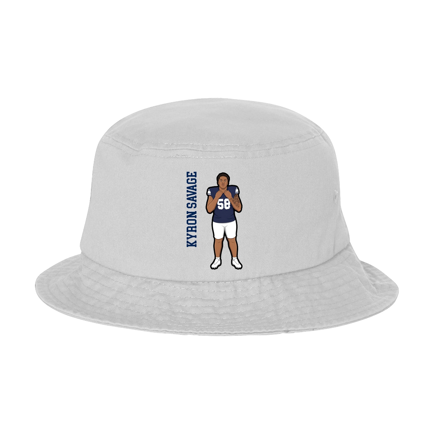 Bucket Cap — Name Vertical in White