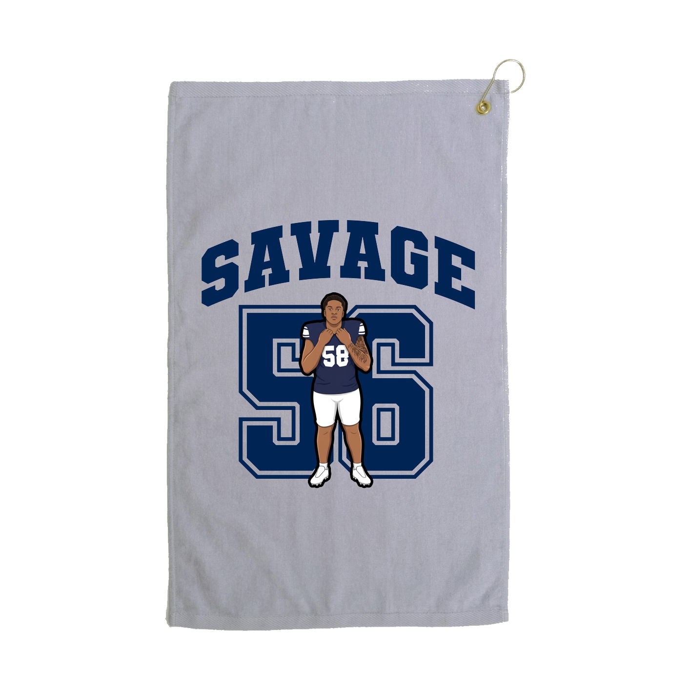 Golf Towel — Number in Grey