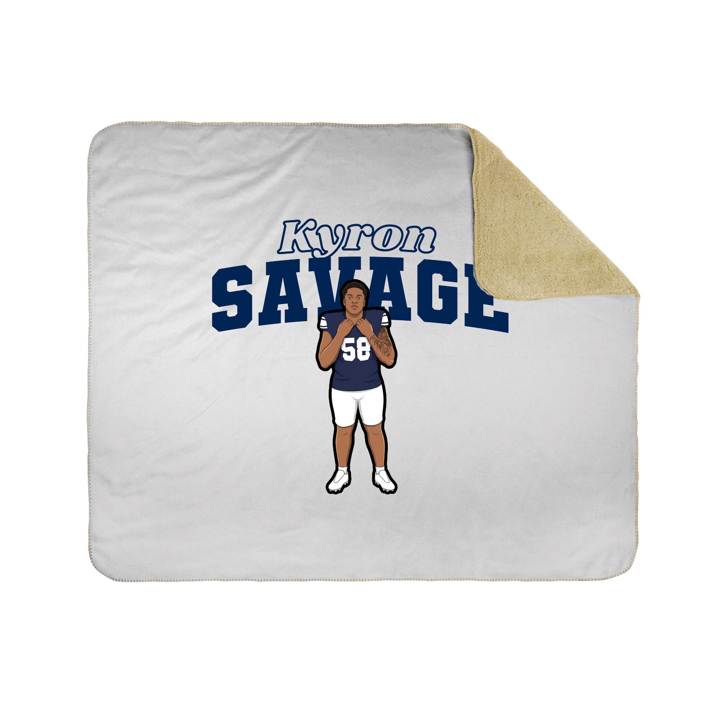 Throw Blanket — Name Arch in White
