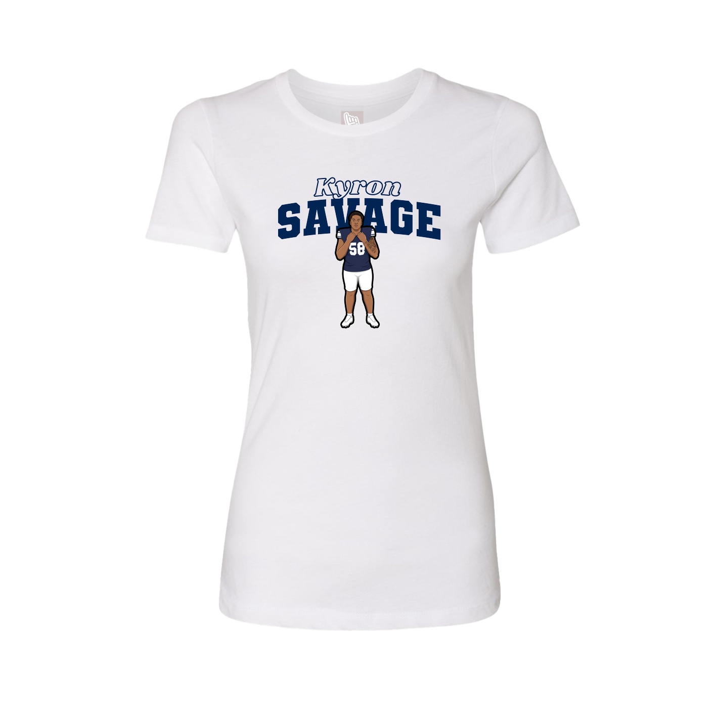 Fitted Women's Tee — Name Arch in White