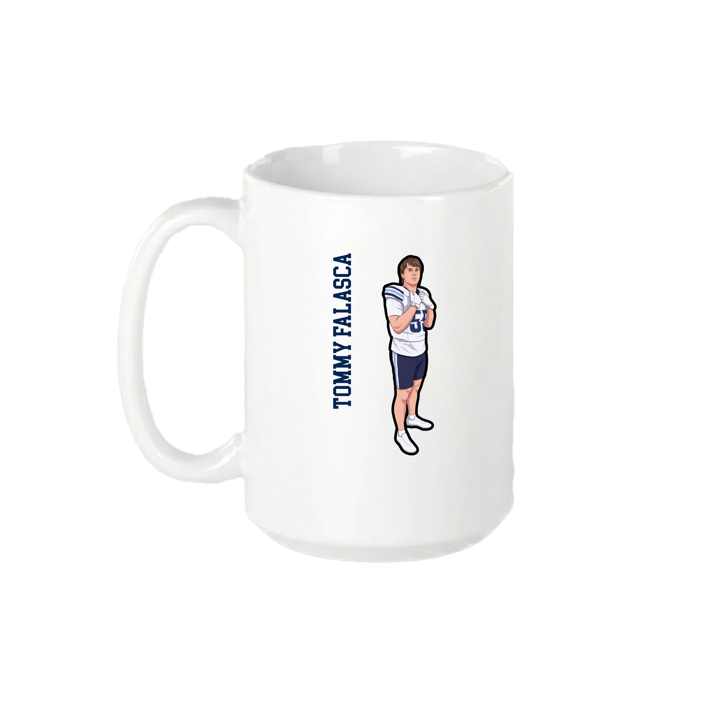 15oz Coffee Mug — Name Vertical in White