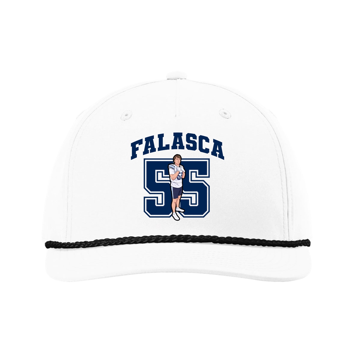 Five-Panel Classic Rope Cap — Number in White