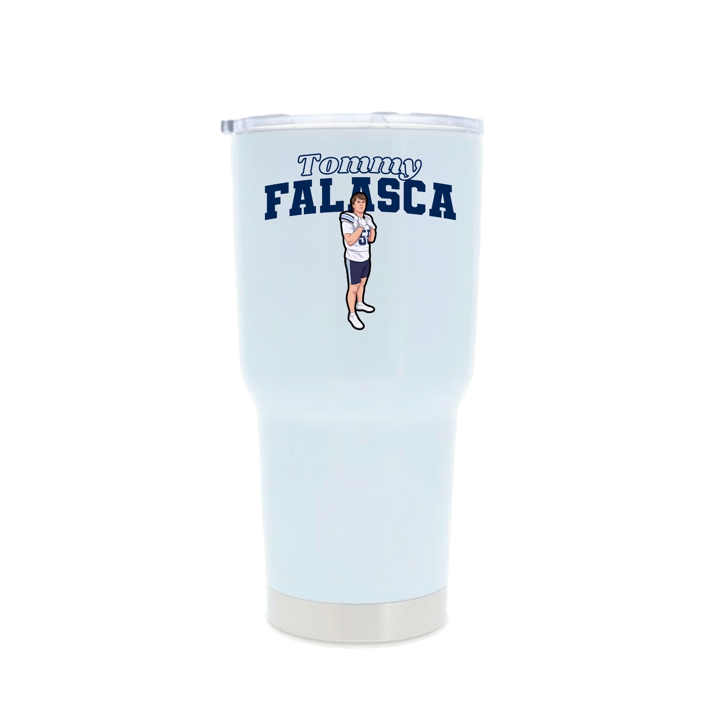 30oz Stainless Steel Tumbler — Name Arch in White