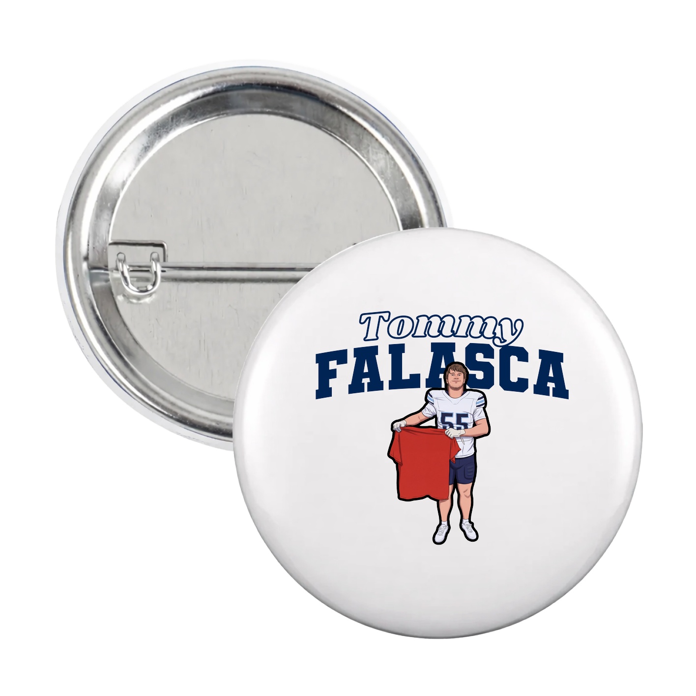 Game Day Button — Name Arch in White