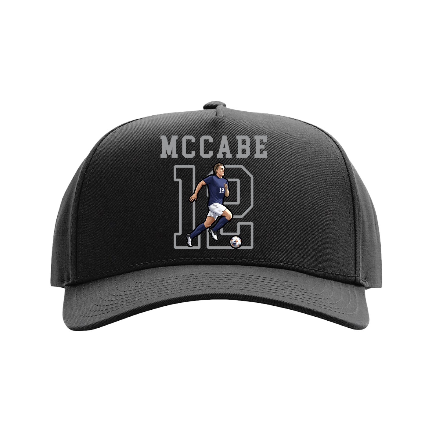 Full Fabric Five-Panel Champ Cap — Shirsey in Black