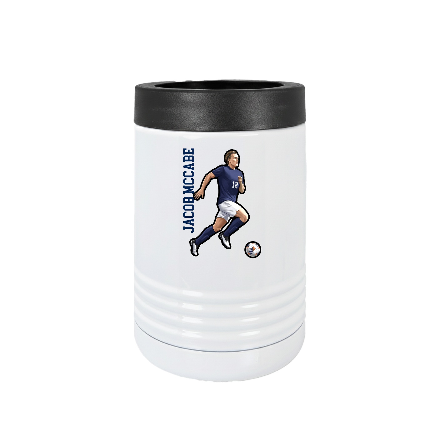 Beverage Holder — Name Vertical in White