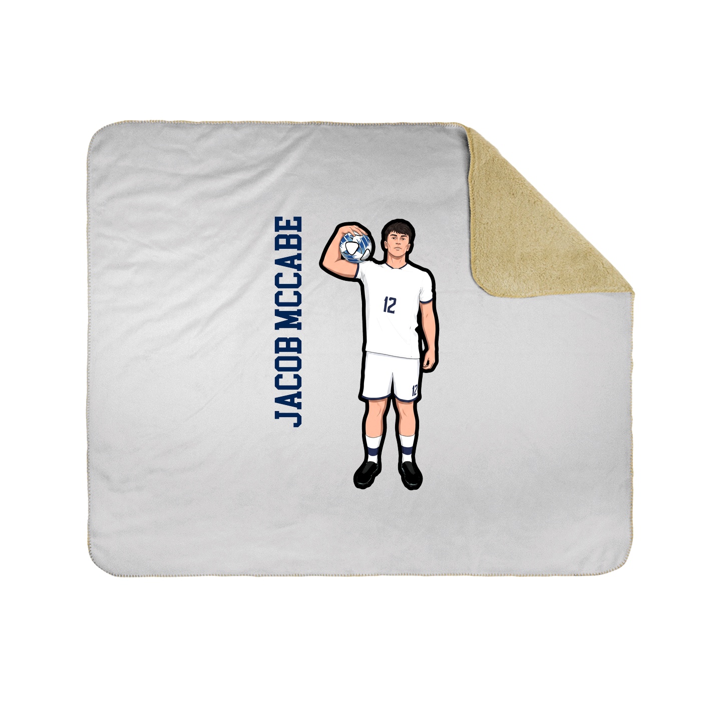 Throw Blanket — Name Vertical in White