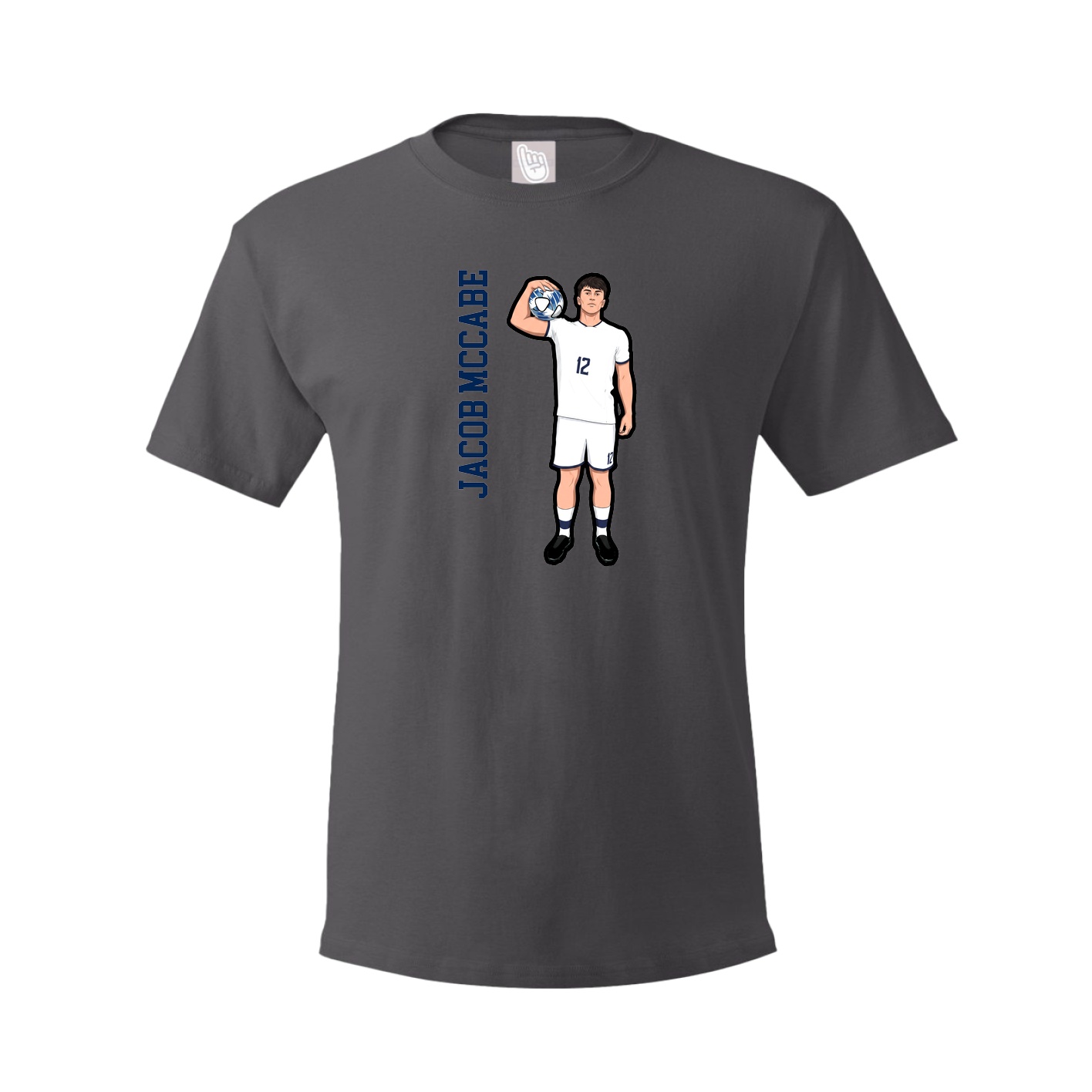 Tee — Name Vertical in Grey