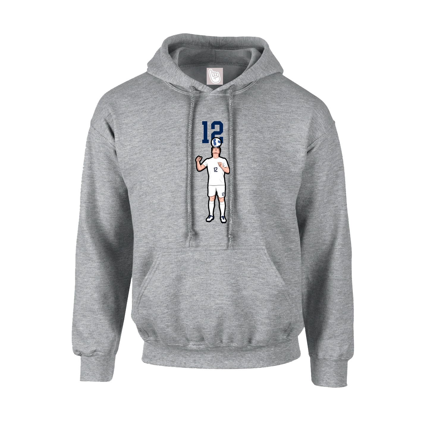 Hoodie — Number Top in Grey
