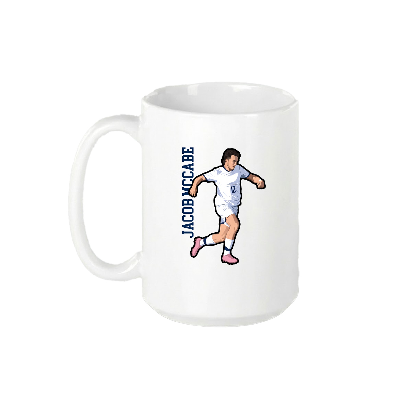 15oz Coffee Mug — Name Vertical in White