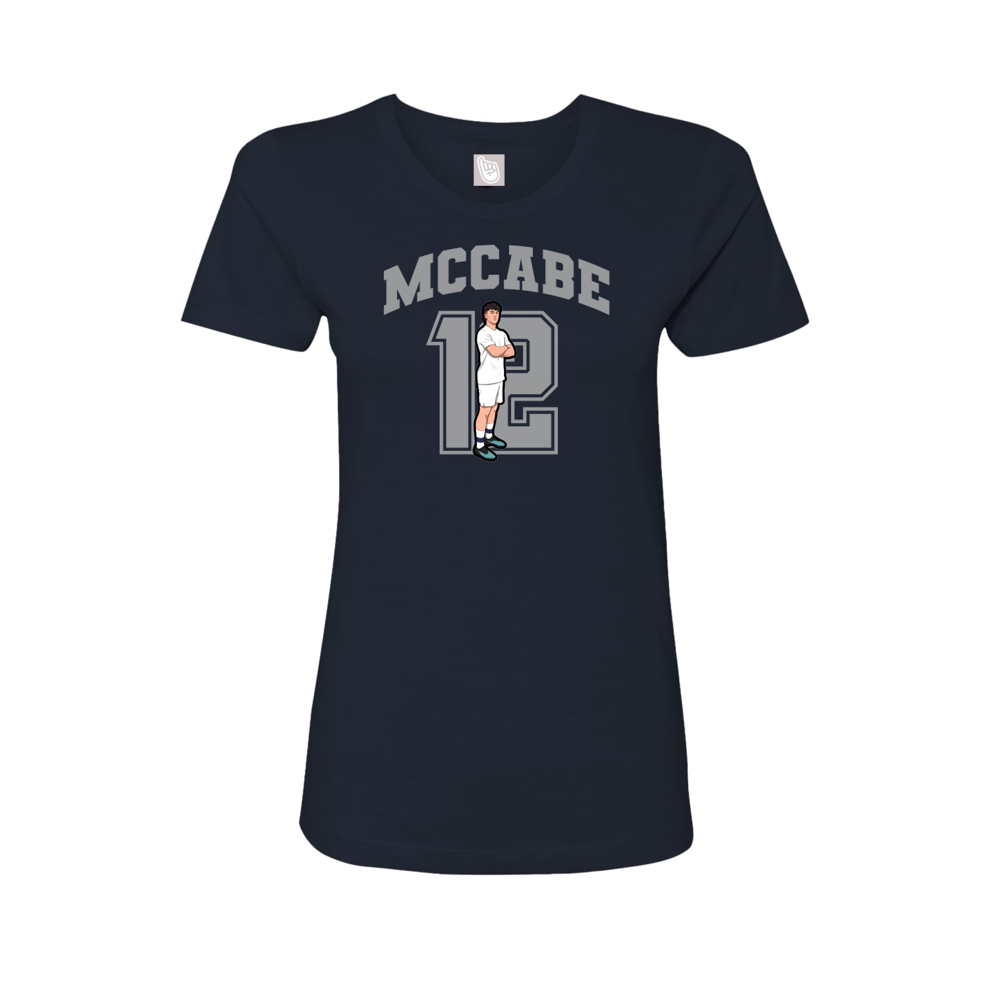 Fitted Women's Tee — Number in Navy