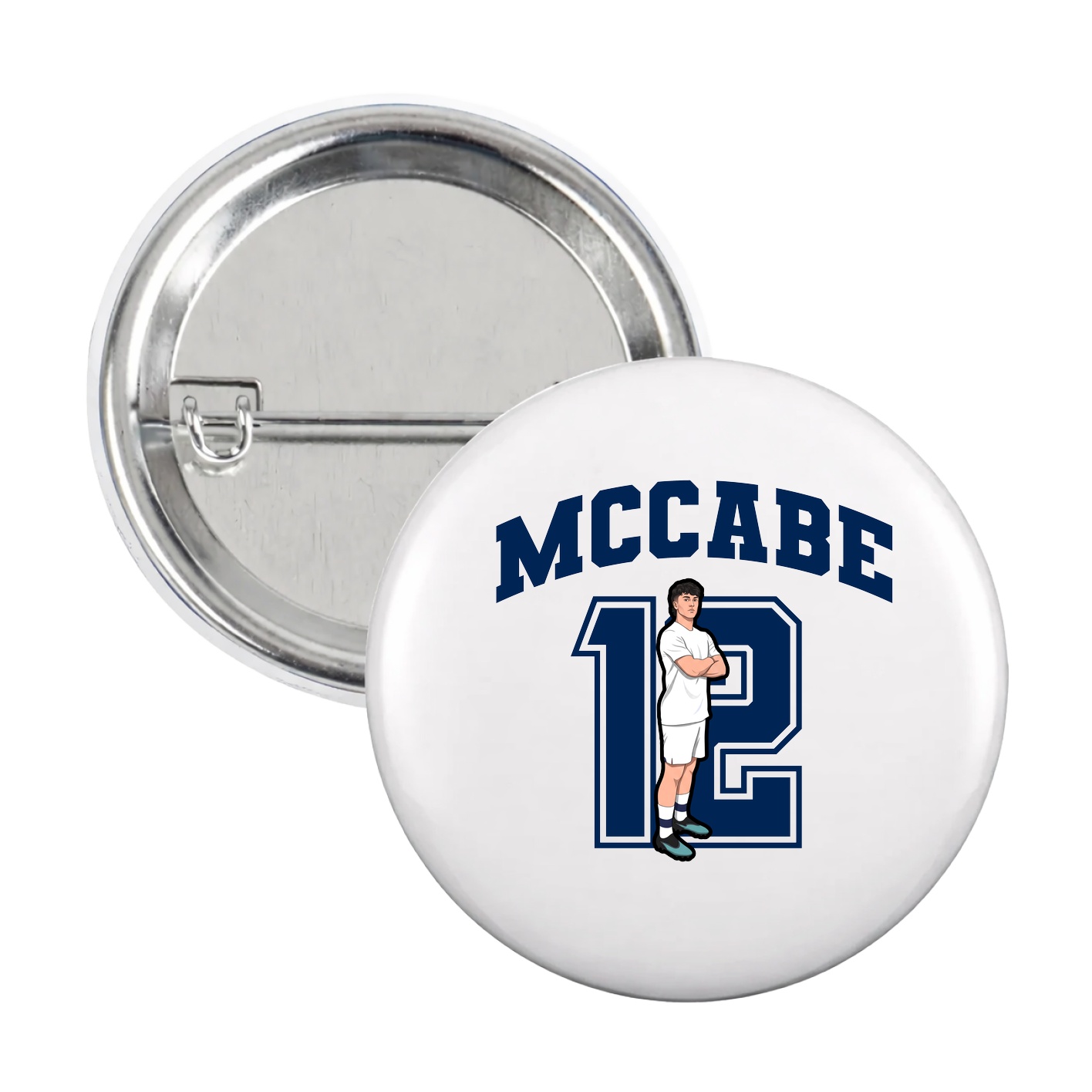 Game Day Button — Number in White