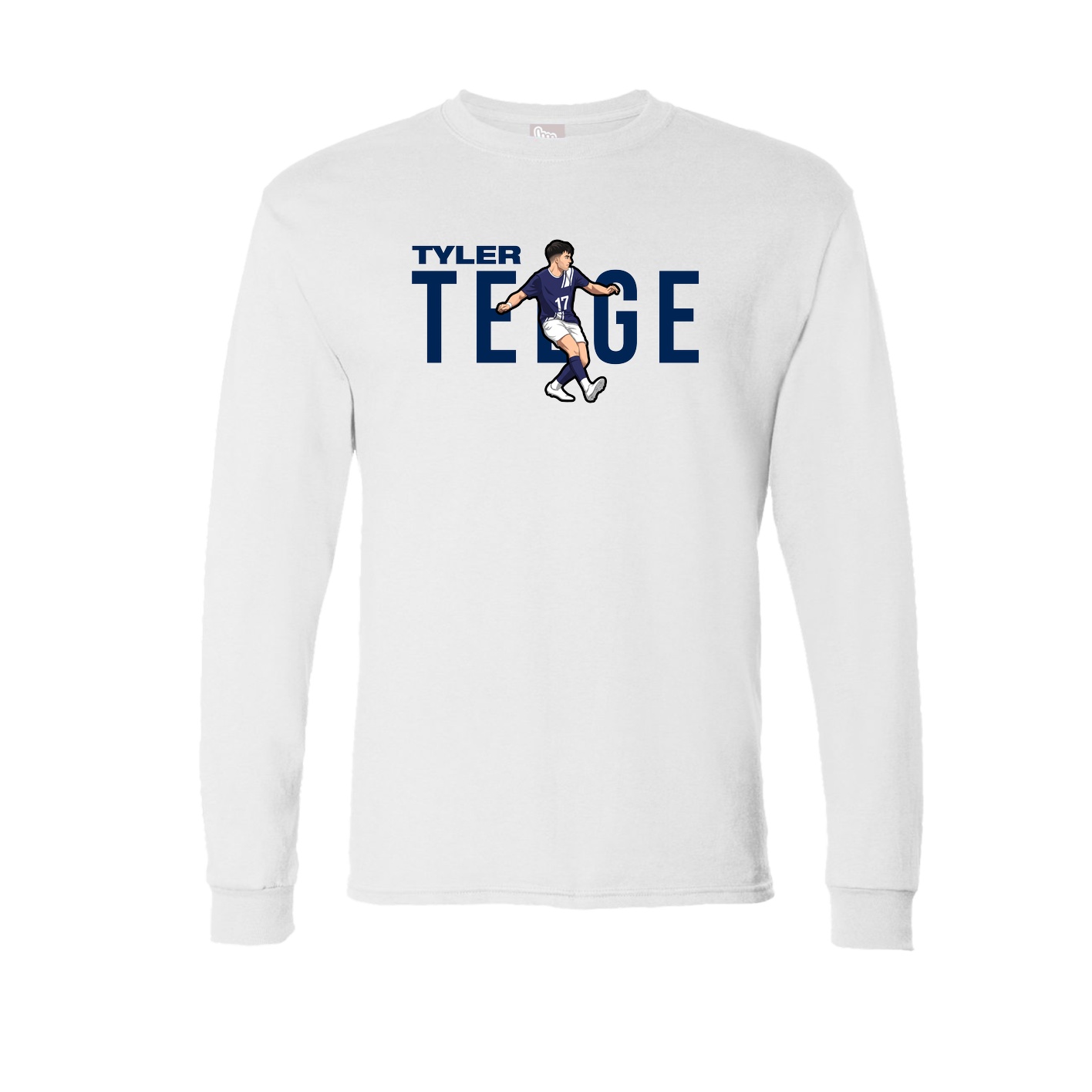 Long Sleeve Tee — Player Name in White