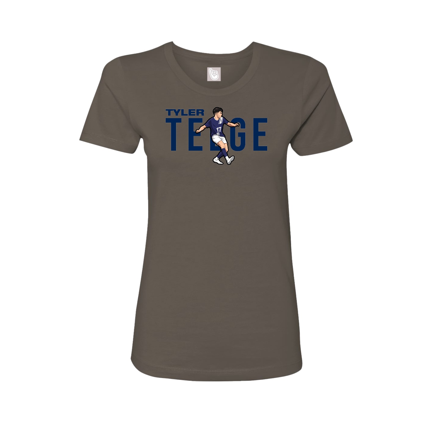 Fitted Women's Tee — Player Name in Grey