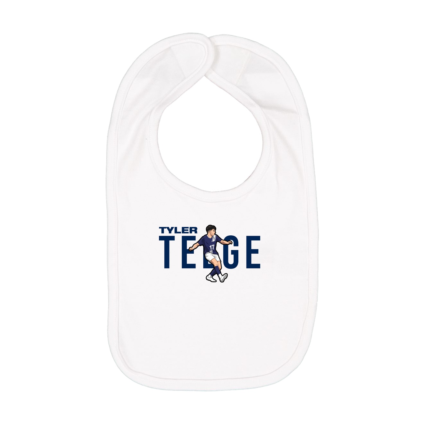 Infant Bib — Player Name in White