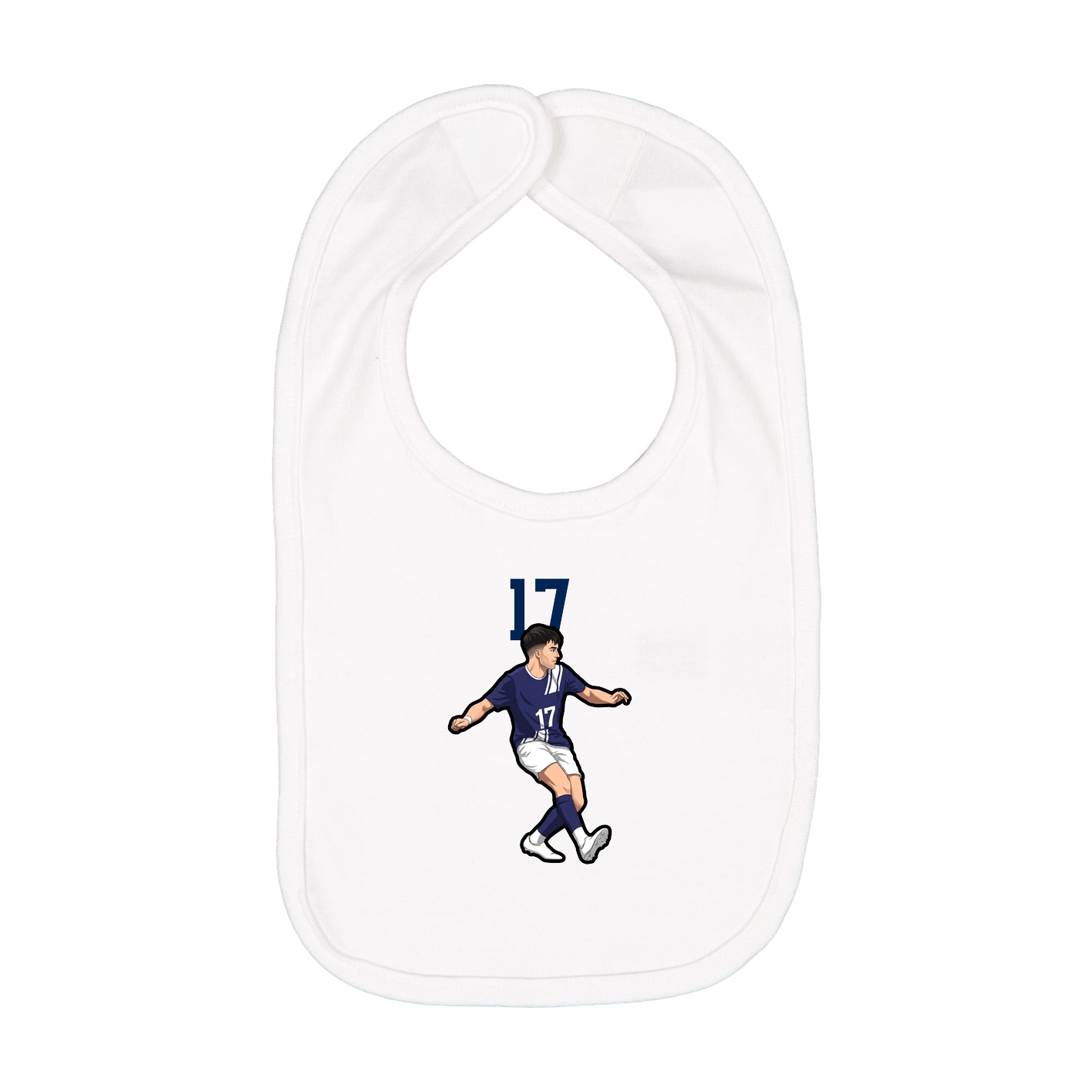 Infant Bib — Number Top in White