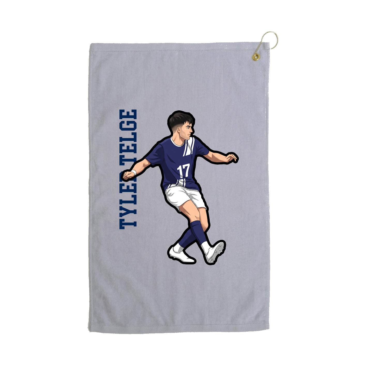 Golf Towel — Name Vertical in Grey