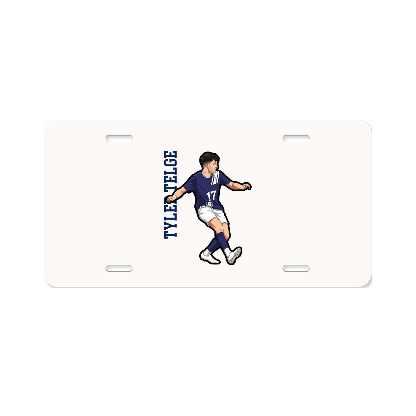 License Plate — Name Vertical in Classic