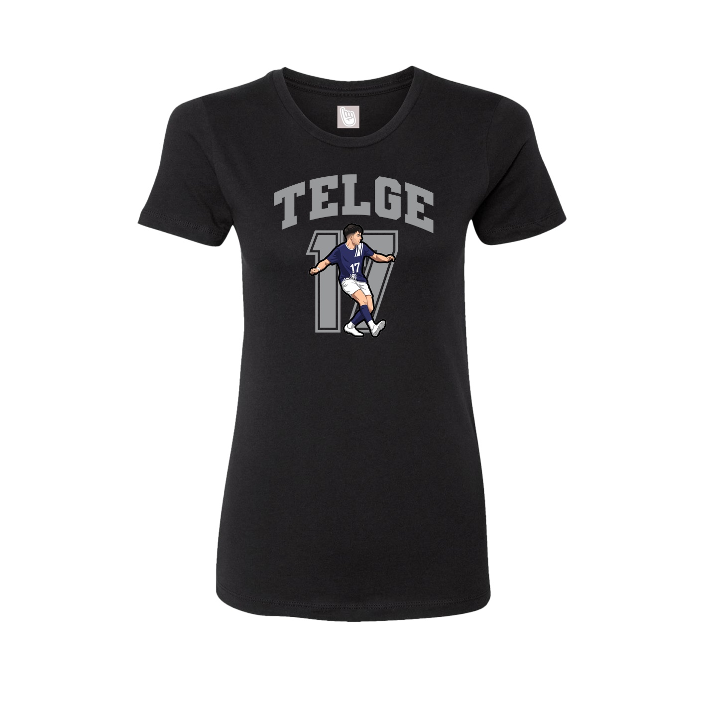 Fitted Women's Tee — Number in Black