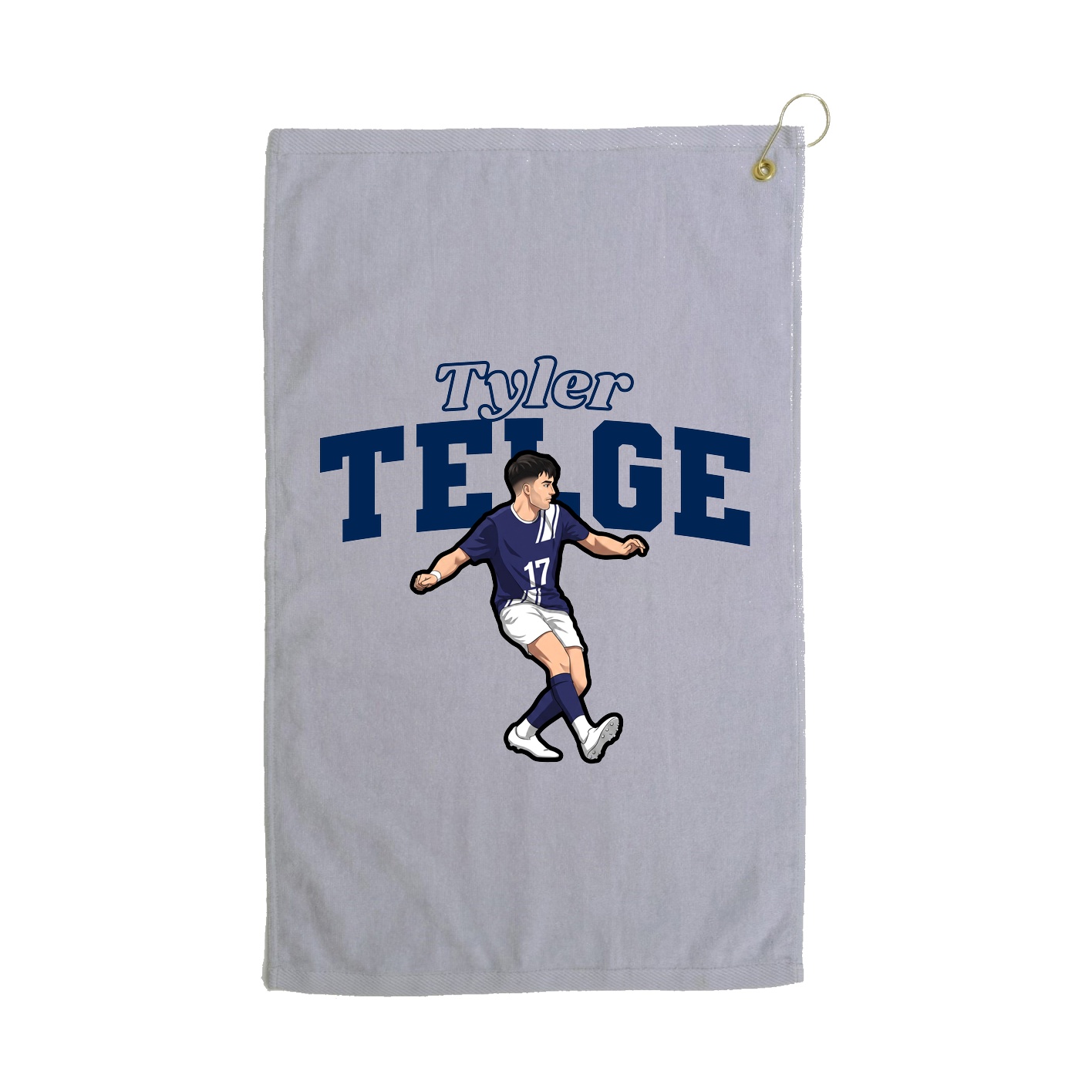 Golf Towel — Name Arch in Grey