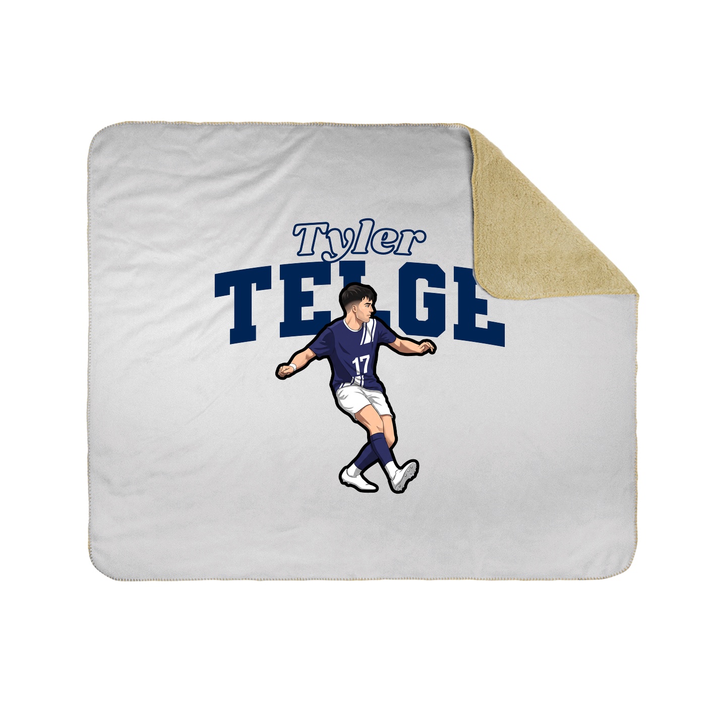 Throw Blanket — Name Arch in White