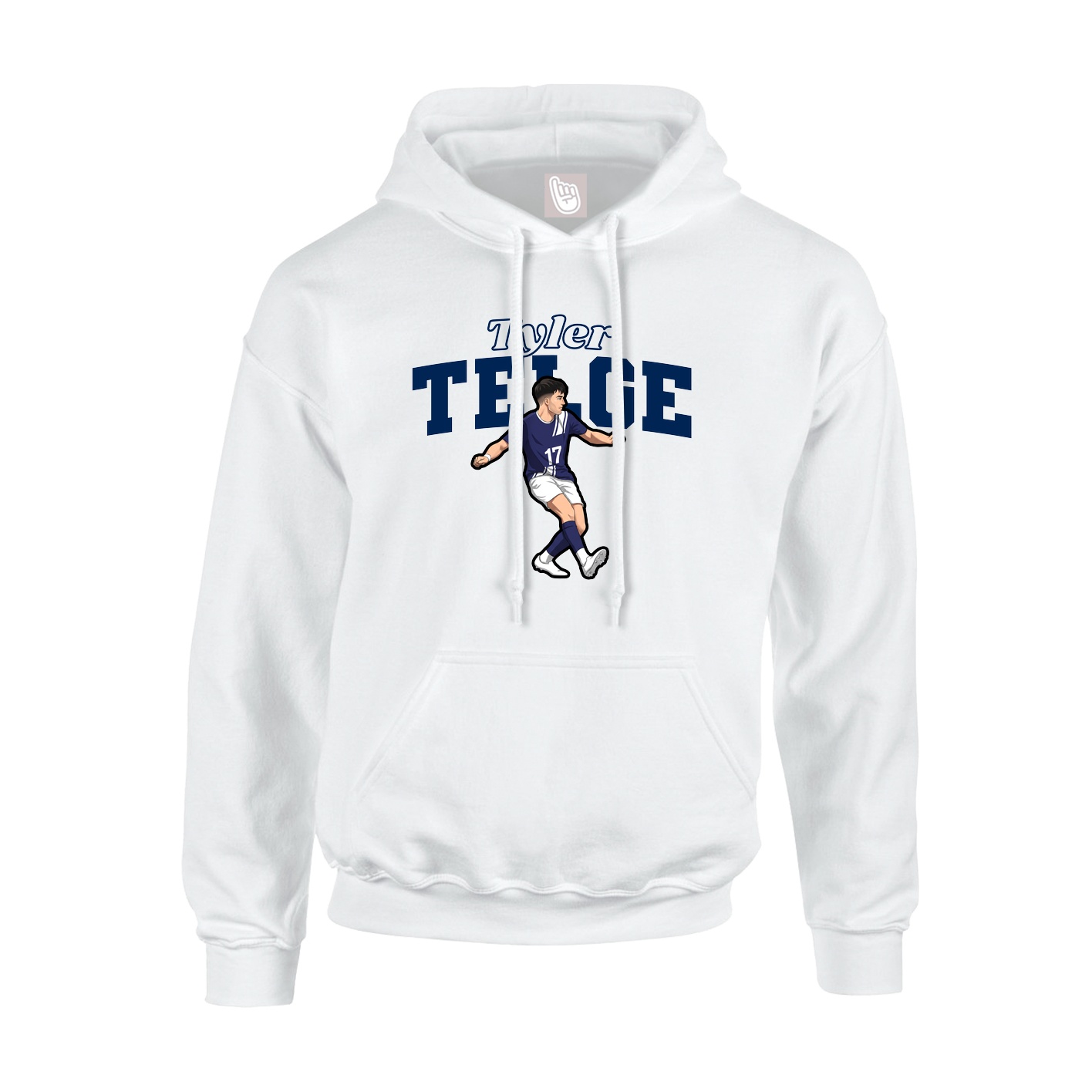 Youth Hoodie — Name Arch in White