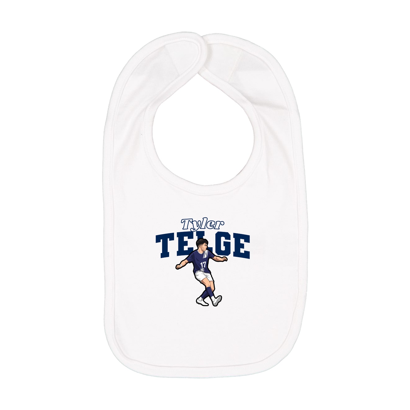 Infant Bib — Name Arch in White