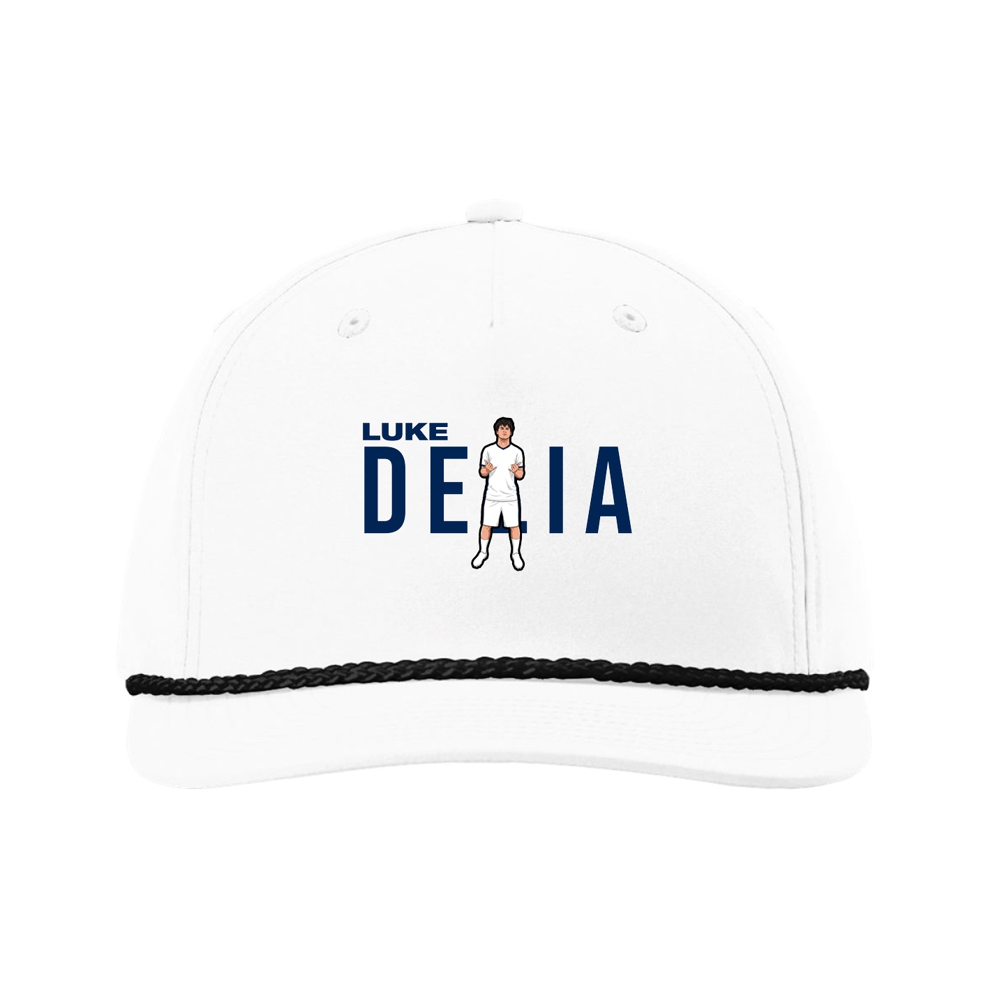Five-Panel Classic Rope Cap — Player Name in White