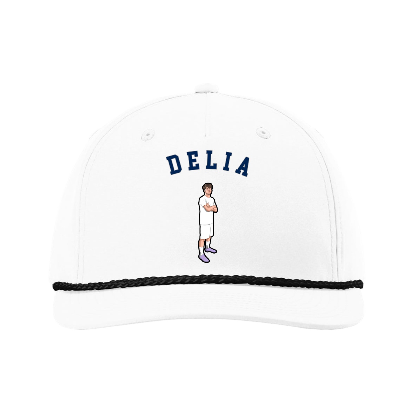 Five-Panel Classic Rope Cap — Shirsey Arch in White