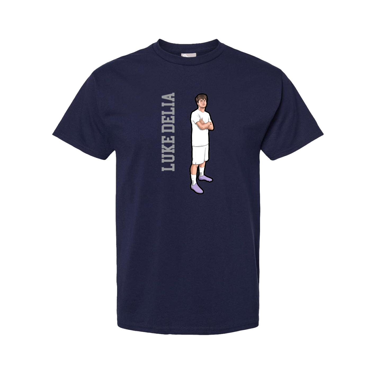 Tee — Name Vertical in Navy
