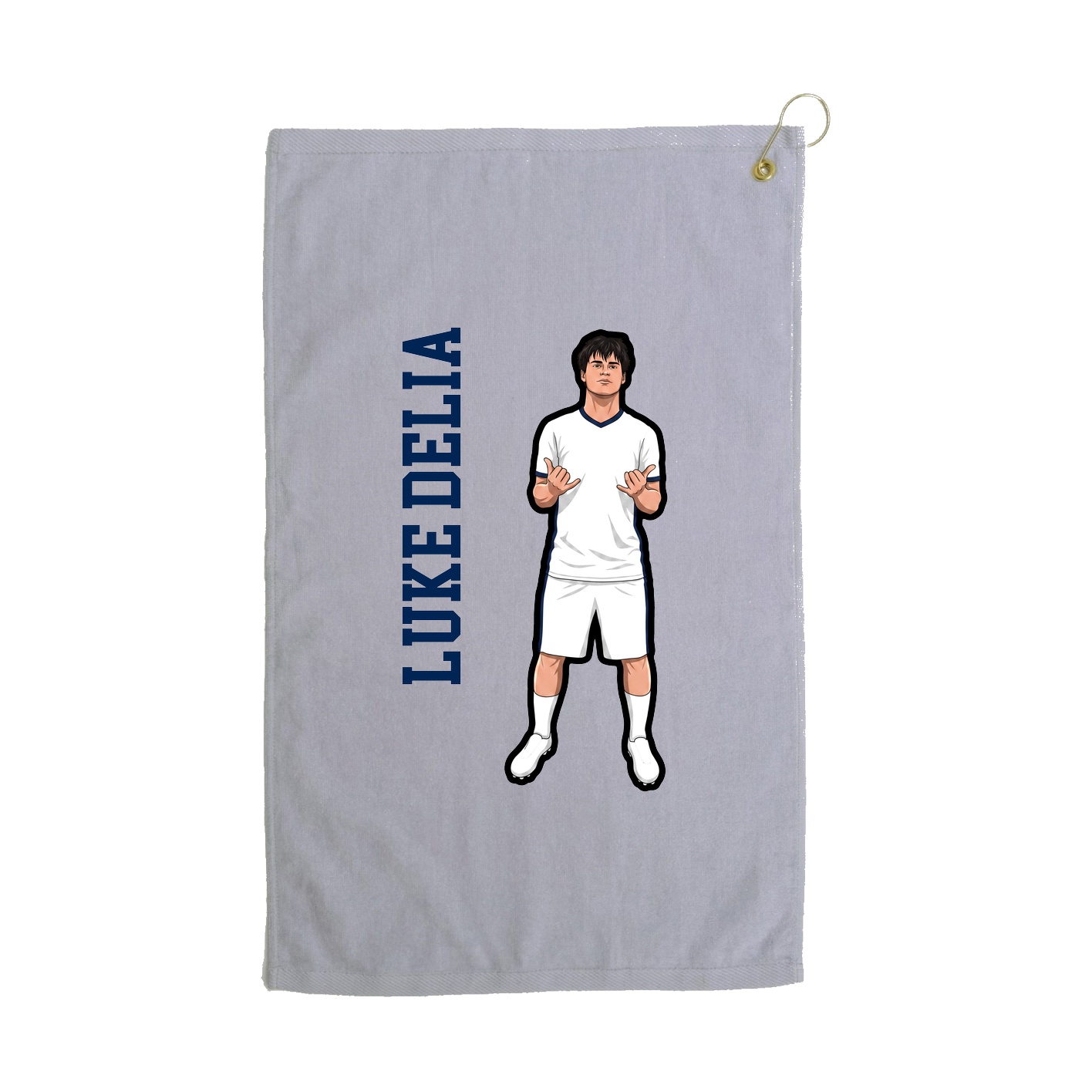 Golf Towel — Name Vertical in Grey