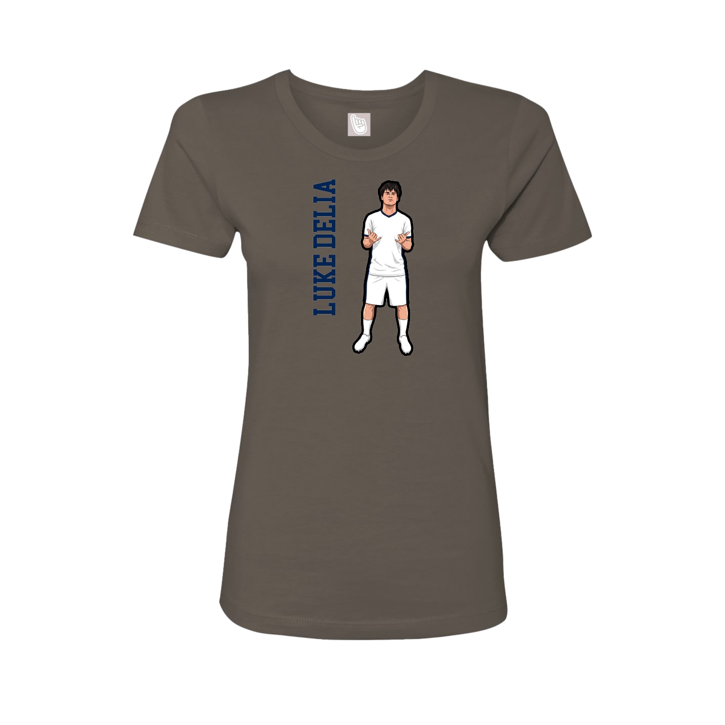 Fitted Women's Tee — Name Vertical in Grey